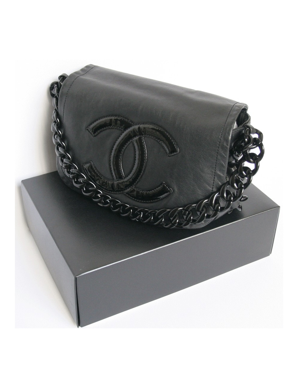 sacHANEL cuir lisse et vernis