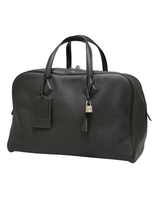 Sac Victoria HERMES de voyage Taurillon noir