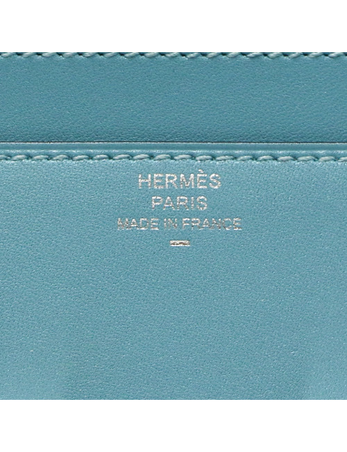 Portefeuille Constance long HERMES Swift boucle lezard