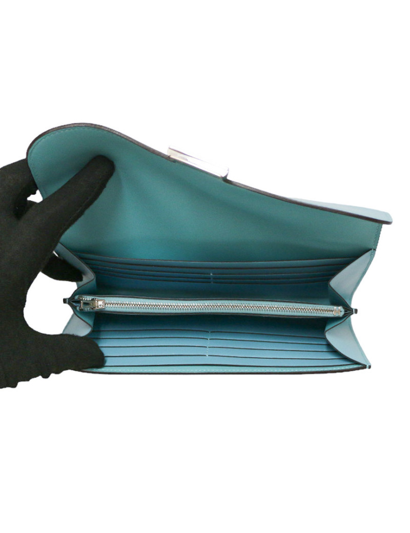 Portefeuille Constance long HERMES Swift boucle lezard