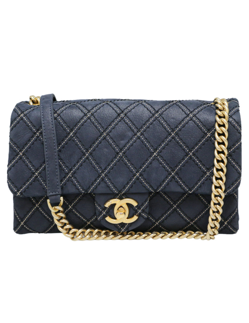 CHANEL wild stitch blue bag