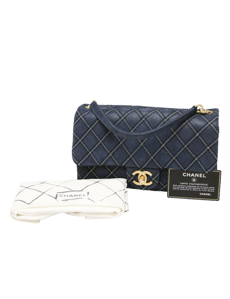 CHANEL wild stitch blue bag