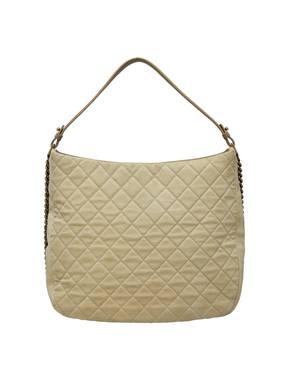 CHANEL beige caviar leather tote bag