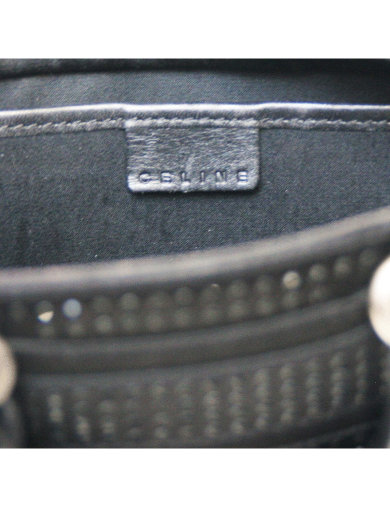 Petit sac du soir CELINE en soie noire et strass