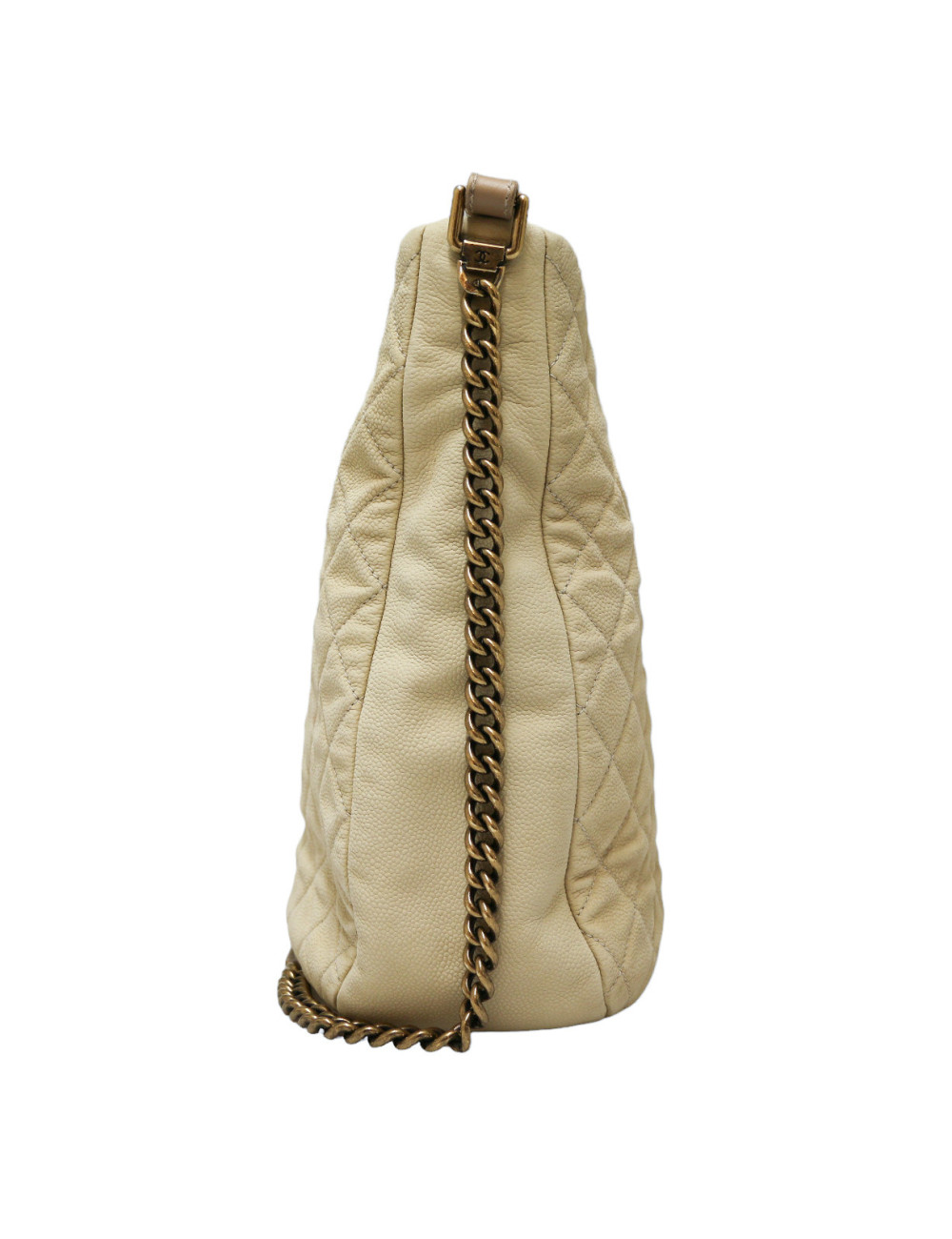 CHANEL beige caviar leather tote bag