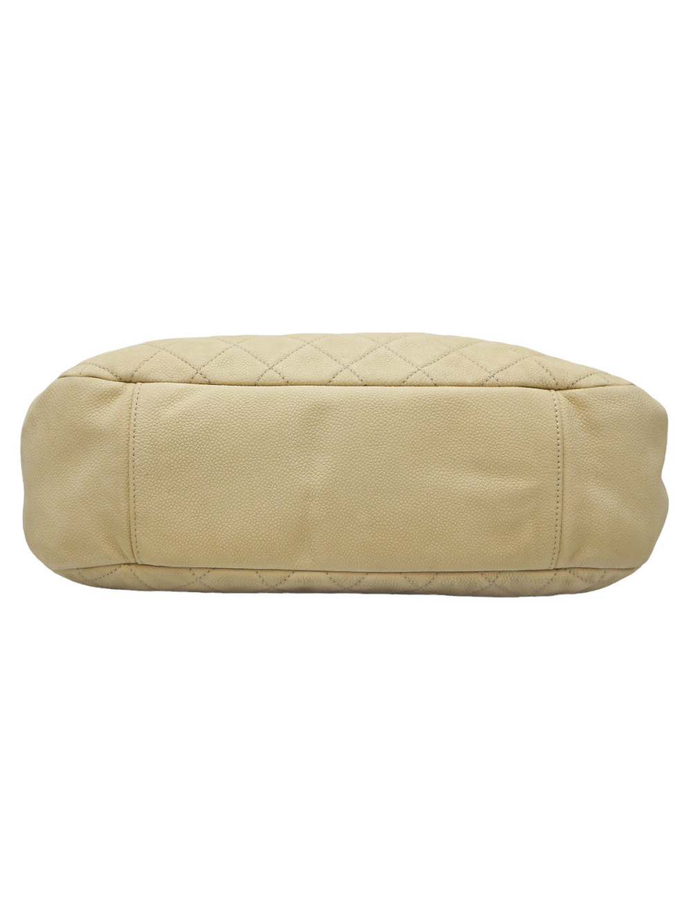 CHANEL beige caviar leather tote bag