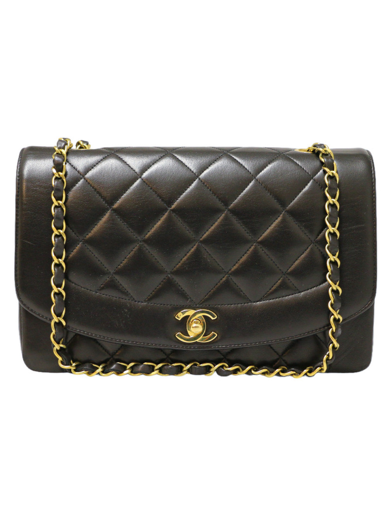 Sac Diana CHANEL cuir noir