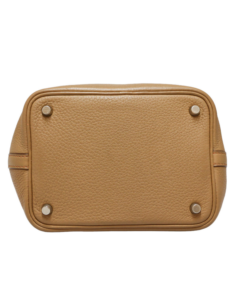 HERMES Picotin 18 bag Naturel baby bull leather