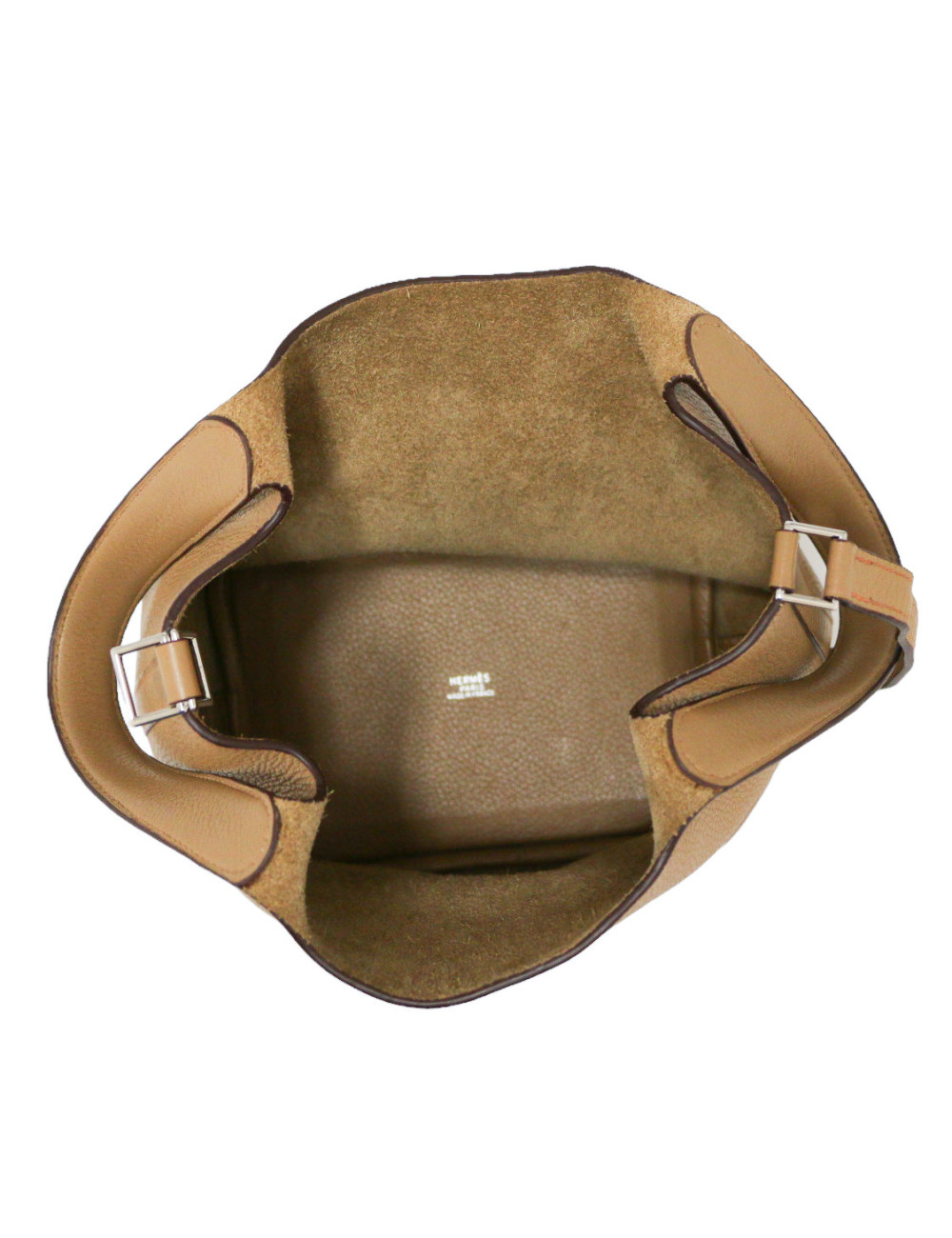 HERMES Picotin 18 bag Naturel baby bull leather