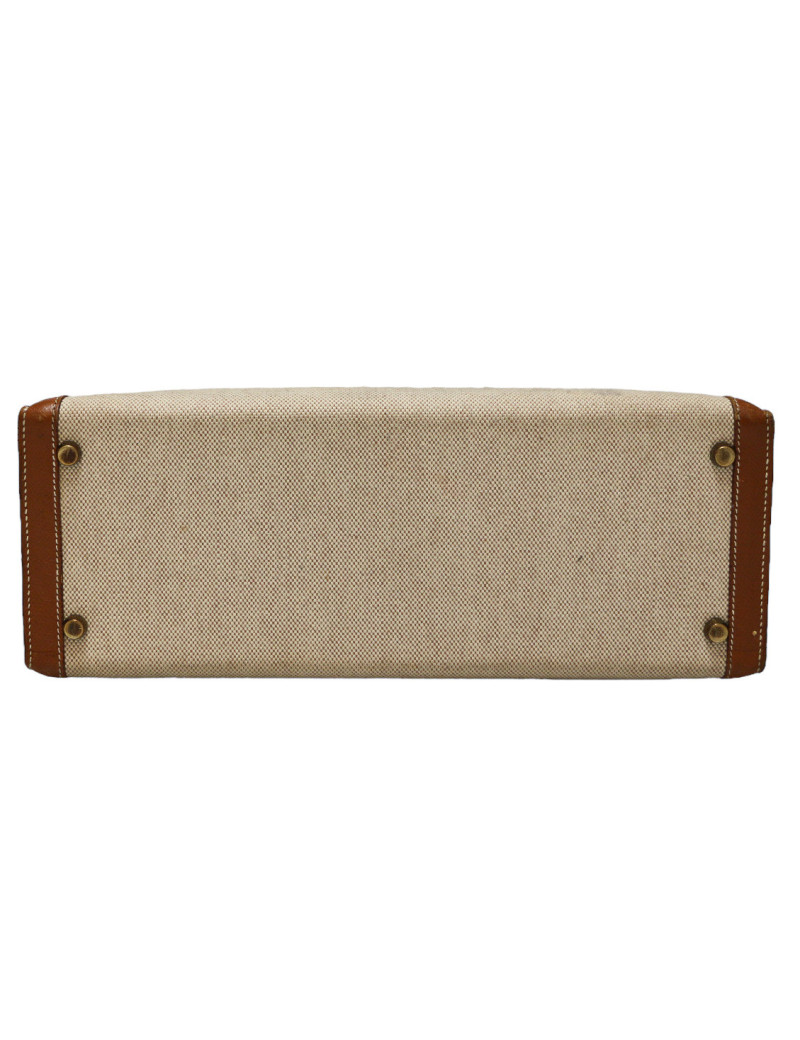 Kelly 32 HERMES toile et cuir Vintage