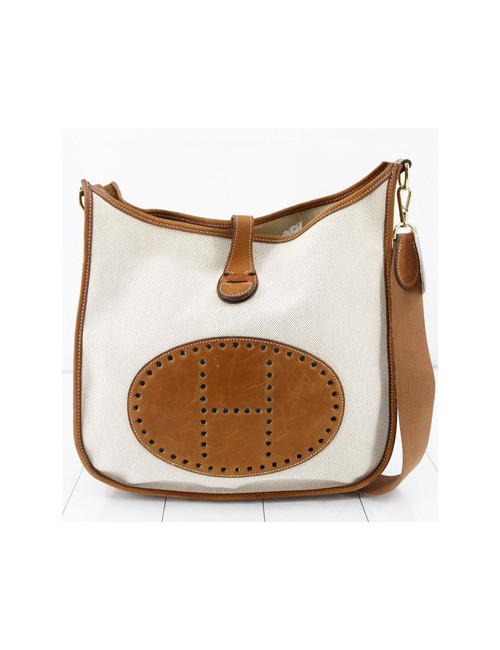 Evelyne toile HERMES beige et marron