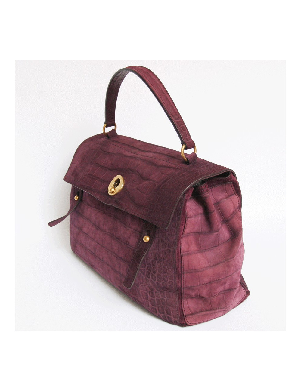 Sac Muse two YSL cuir façon croco