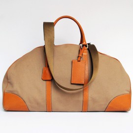 Weekender canvas and leather PRADA bag