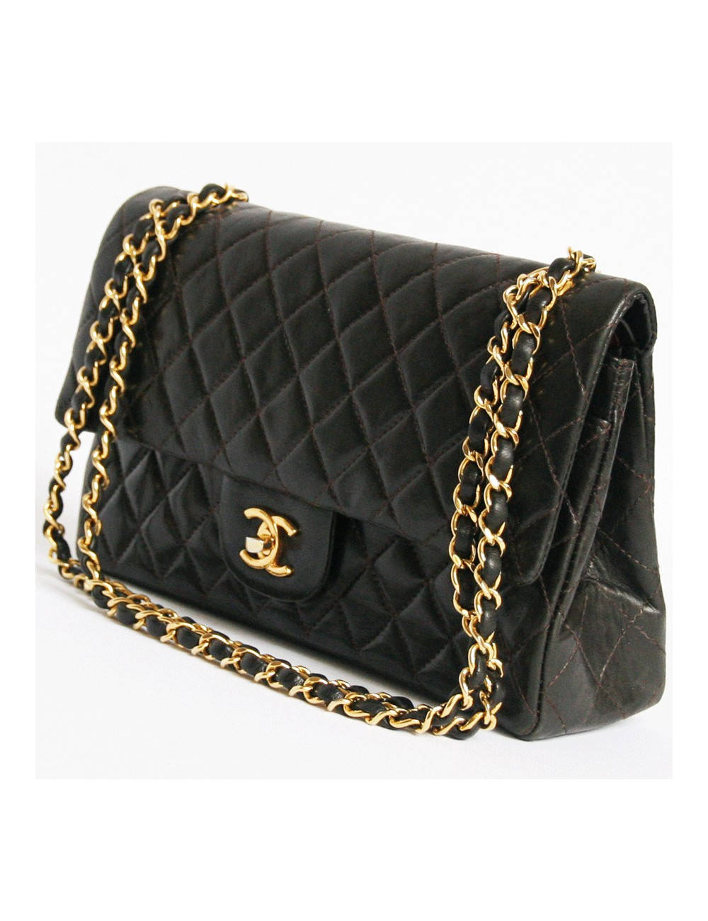 sac timeless CHANEL marron vintage