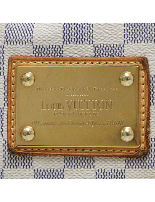 Sac Galliera LOUIS VUITTON toile damier azur