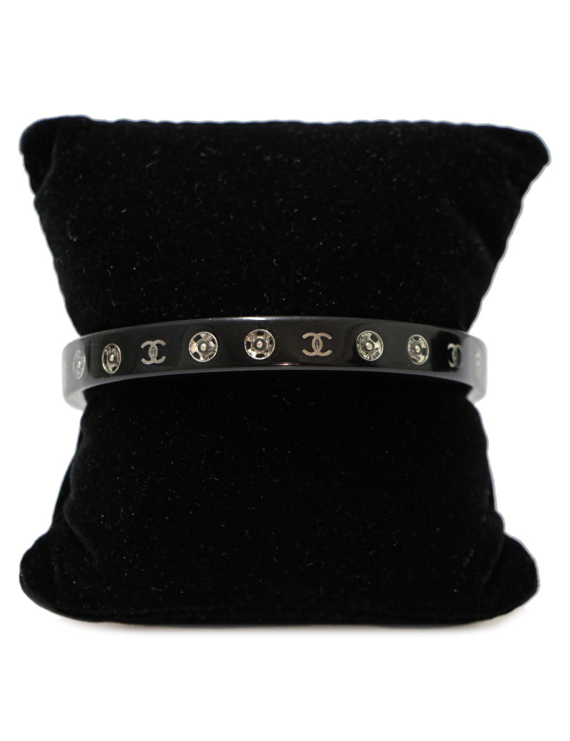 Bracelet CHANEL fin pression argent