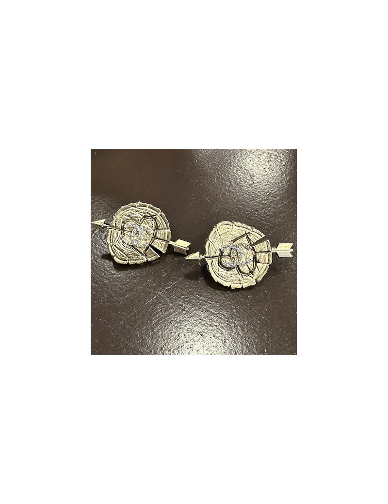 Boucles d'oreilles flèche CHANEL doré mat