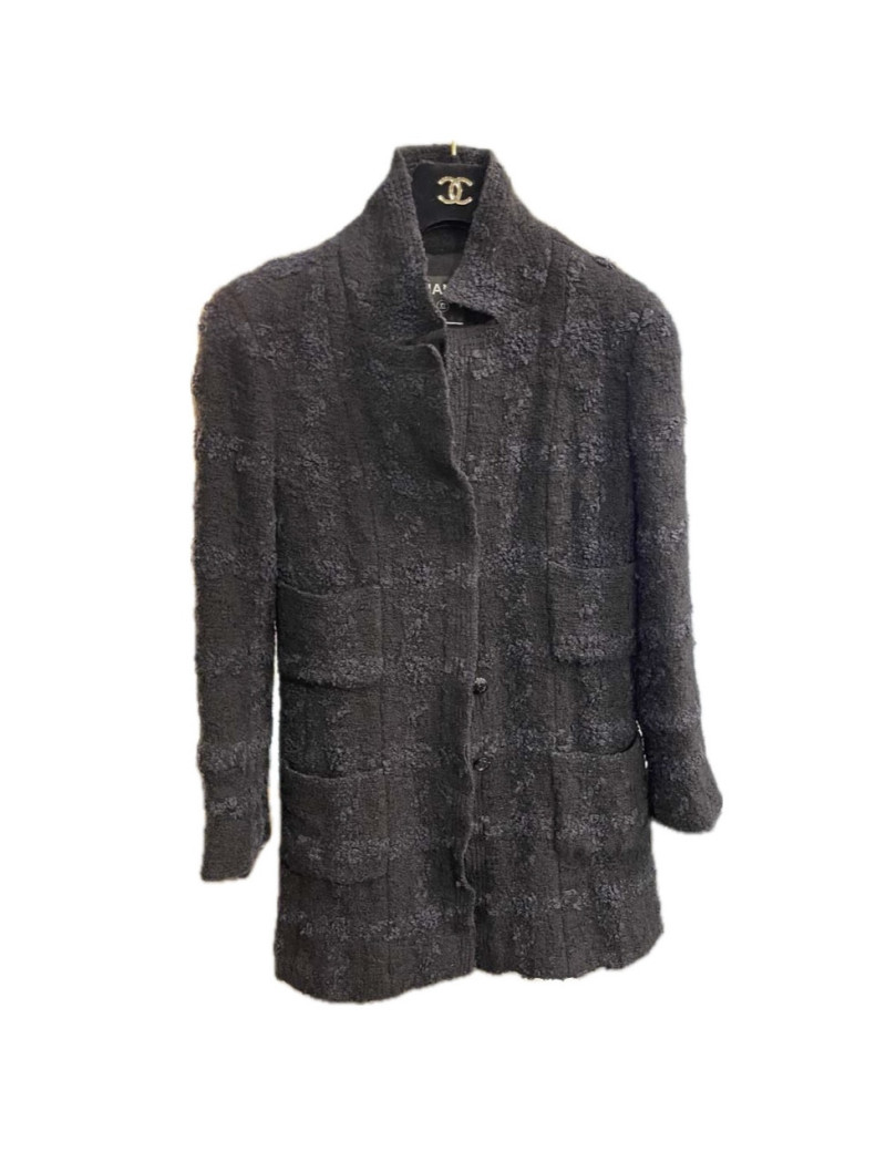Veste Longue CHANEL tweed  noir