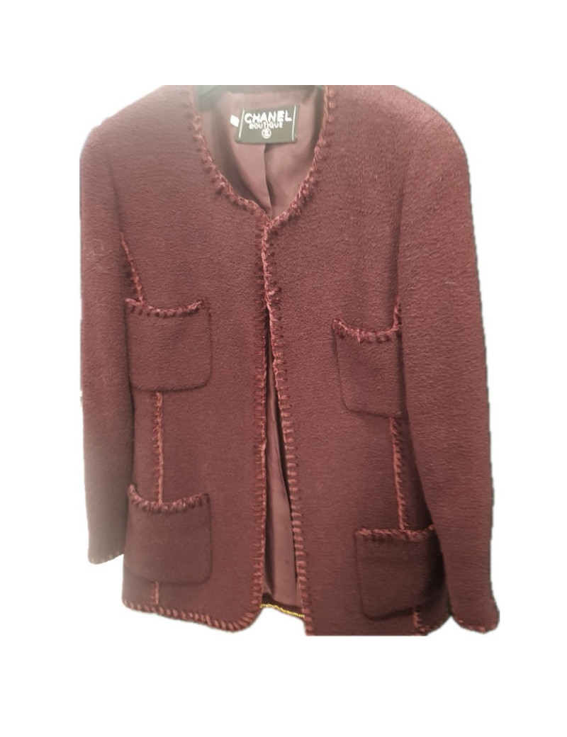Veste T38 CHANEL tweed prune