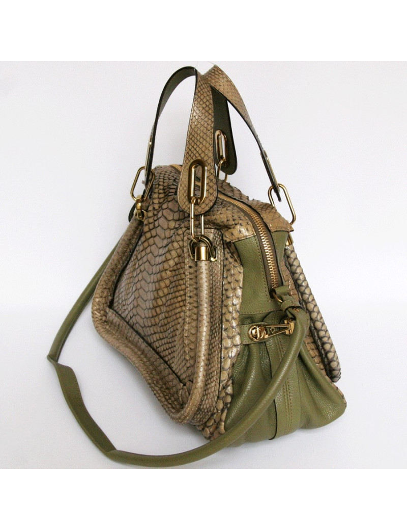 Sac Paraty CHLOE python vert