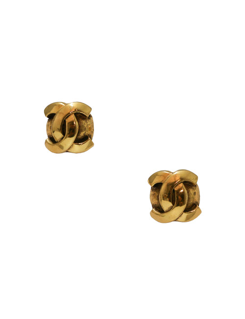 Boucles d'oreille CHANEL cc dorées