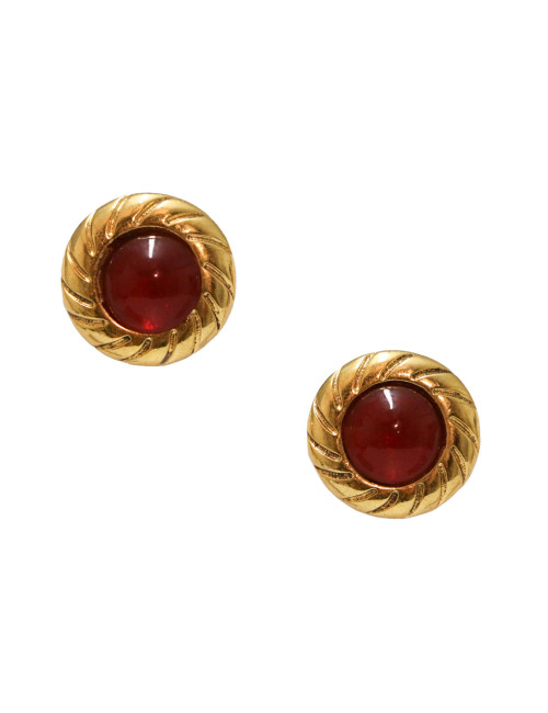Clips CHANEL rouge en pâte de verre