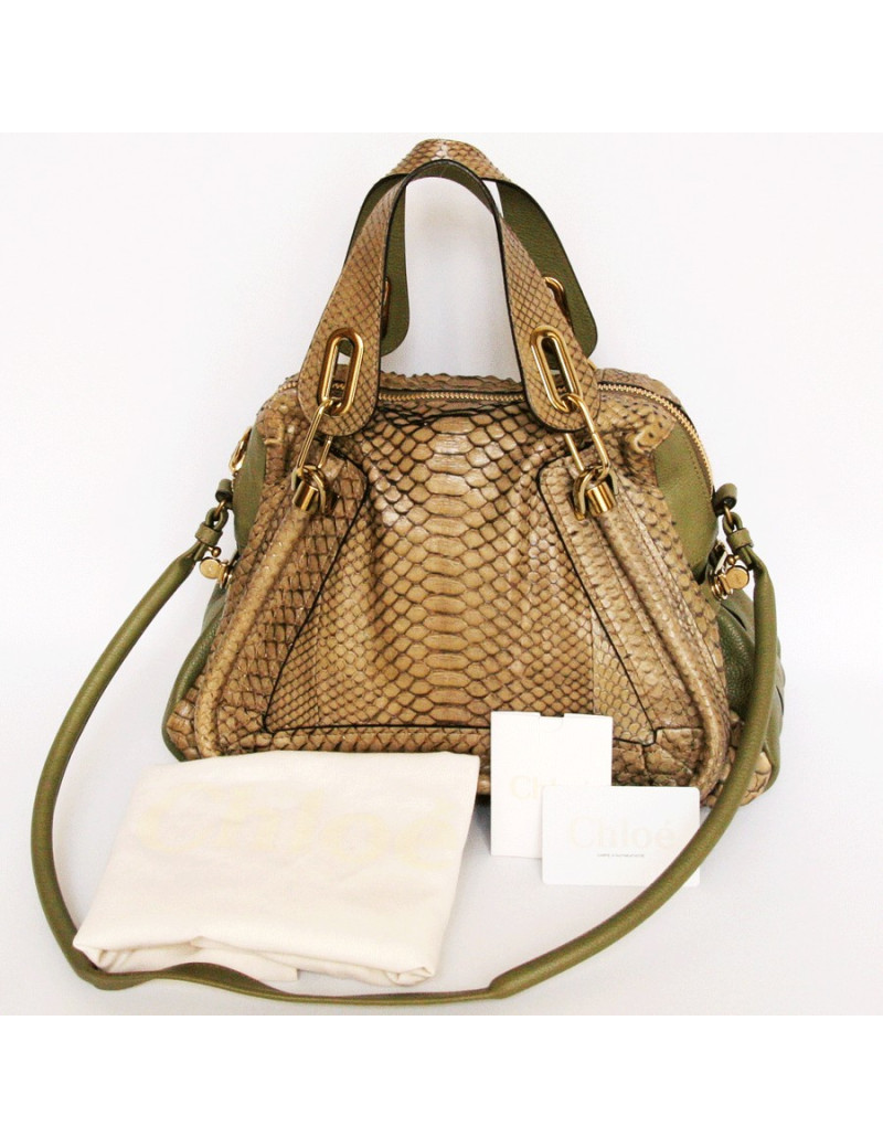 Sac Paraty CHLOE python vert
