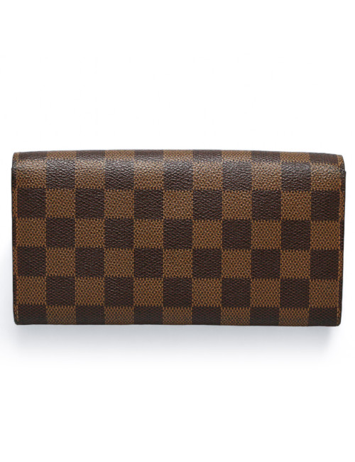 Portefeuille Sarah LOUIS VUITTON toile damier ébène