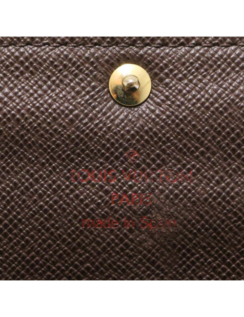 Portefeuille Sarah LOUIS VUITTON toile damier ébène