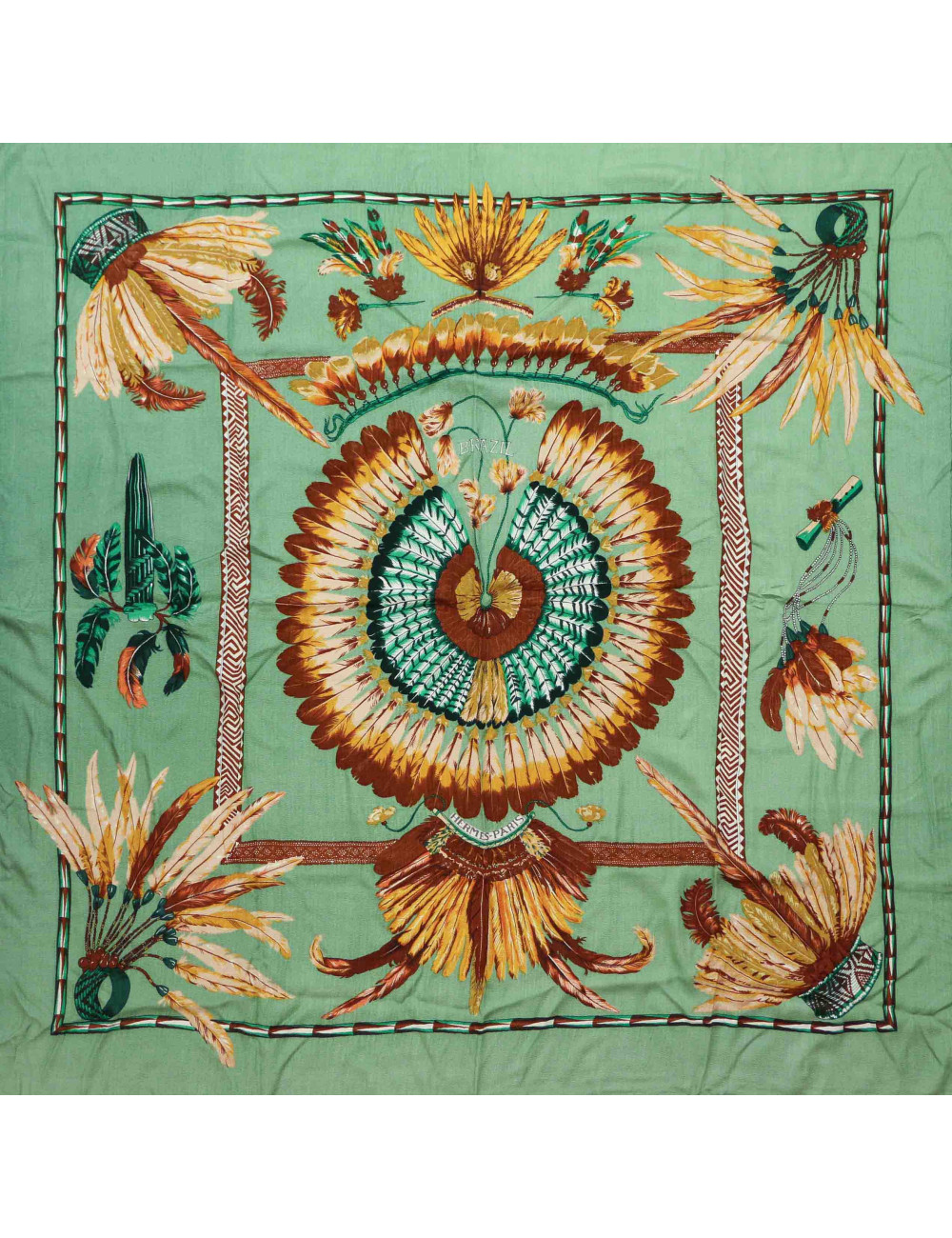 Châle HERMES Brazil vert