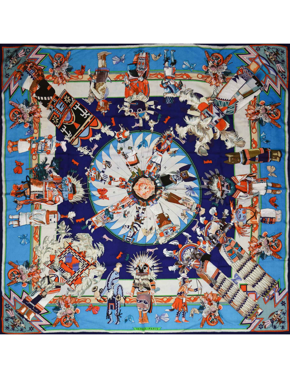 Châle Kachinas HERMES cachemire et soie