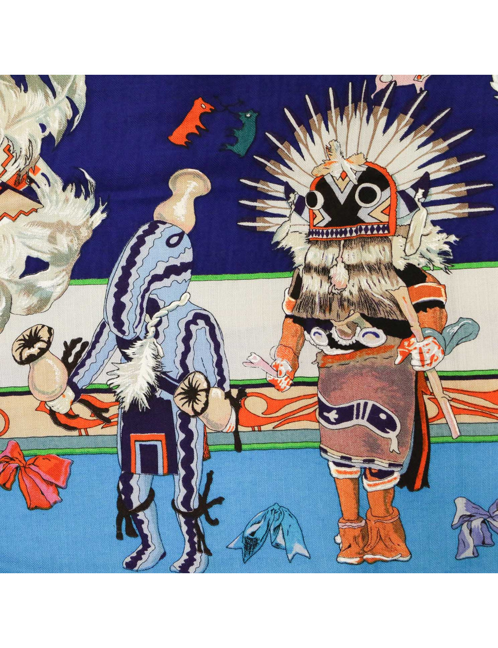 Châle Kachinas HERMES cachemire et soie