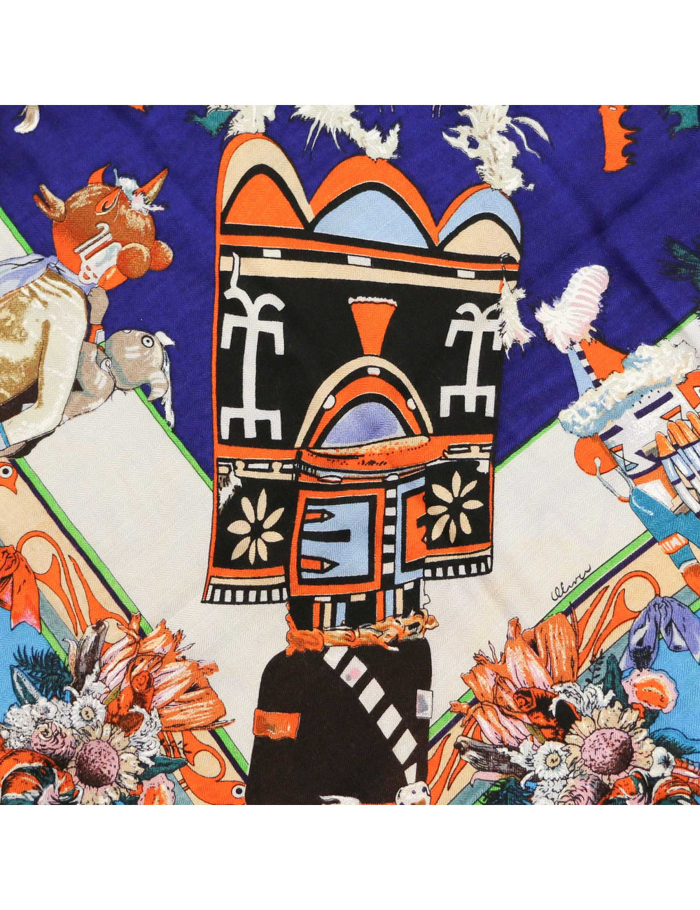 Châle Kachinas HERMES cachemire et soie