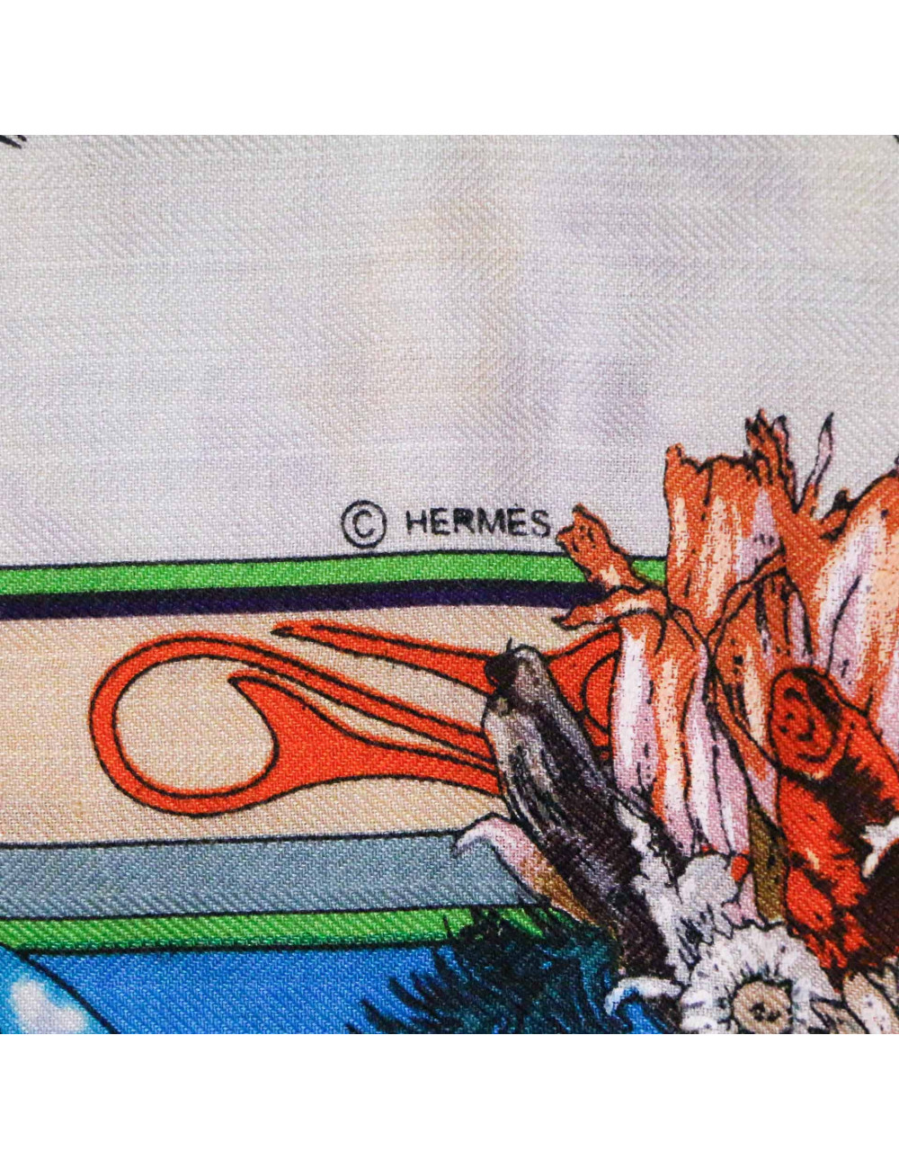 Châle Kachinas HERMES cachemire et soie