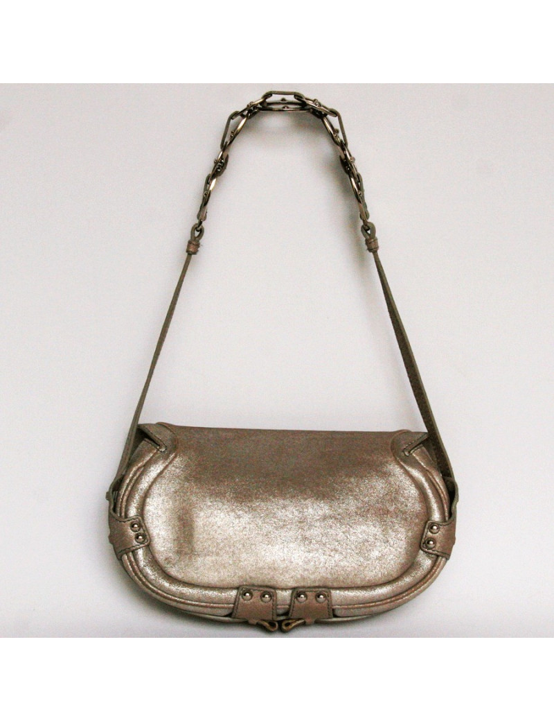 Petit sac Sergio Rossi marron pailleté 