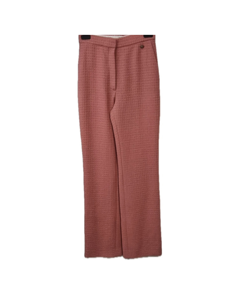 Pantalon T 38 CHANEL tweed rose