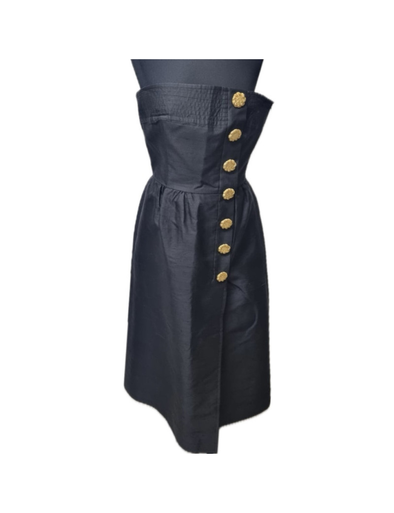Robe de cocktail CHRISTIAN LACROIX soie sauvage noire
