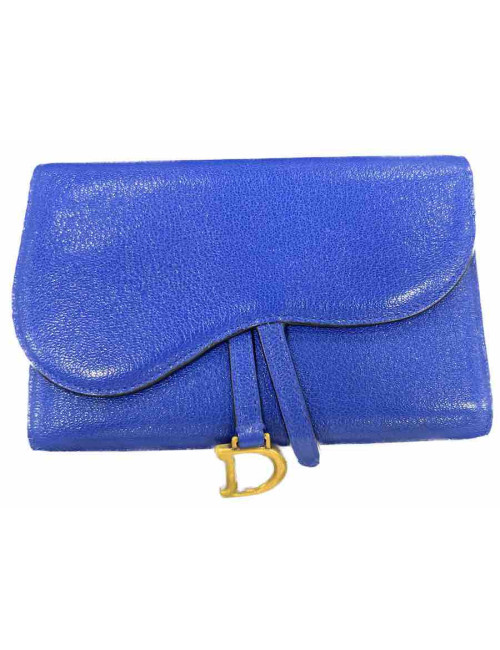 Portefeuille Saddle DIOR bleu