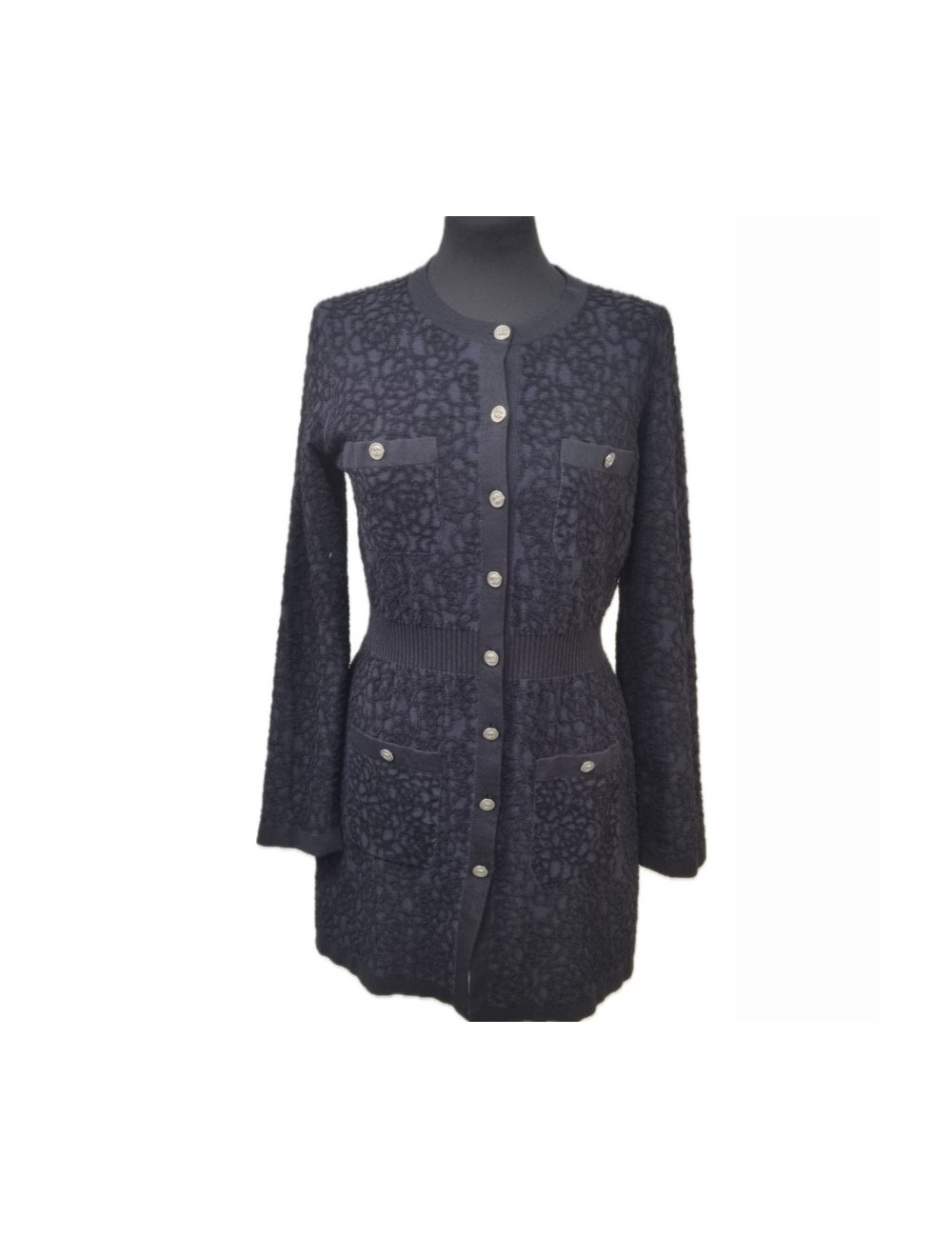 Robe CHANEL T 40 coton bleu nuit