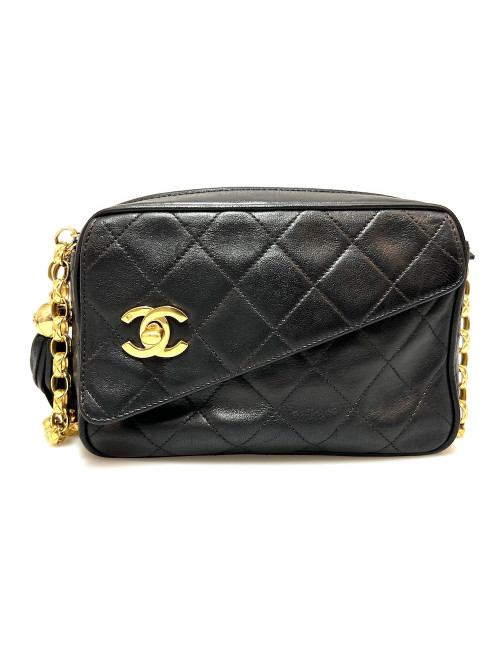 Sac caméra vintage CHANEL noir