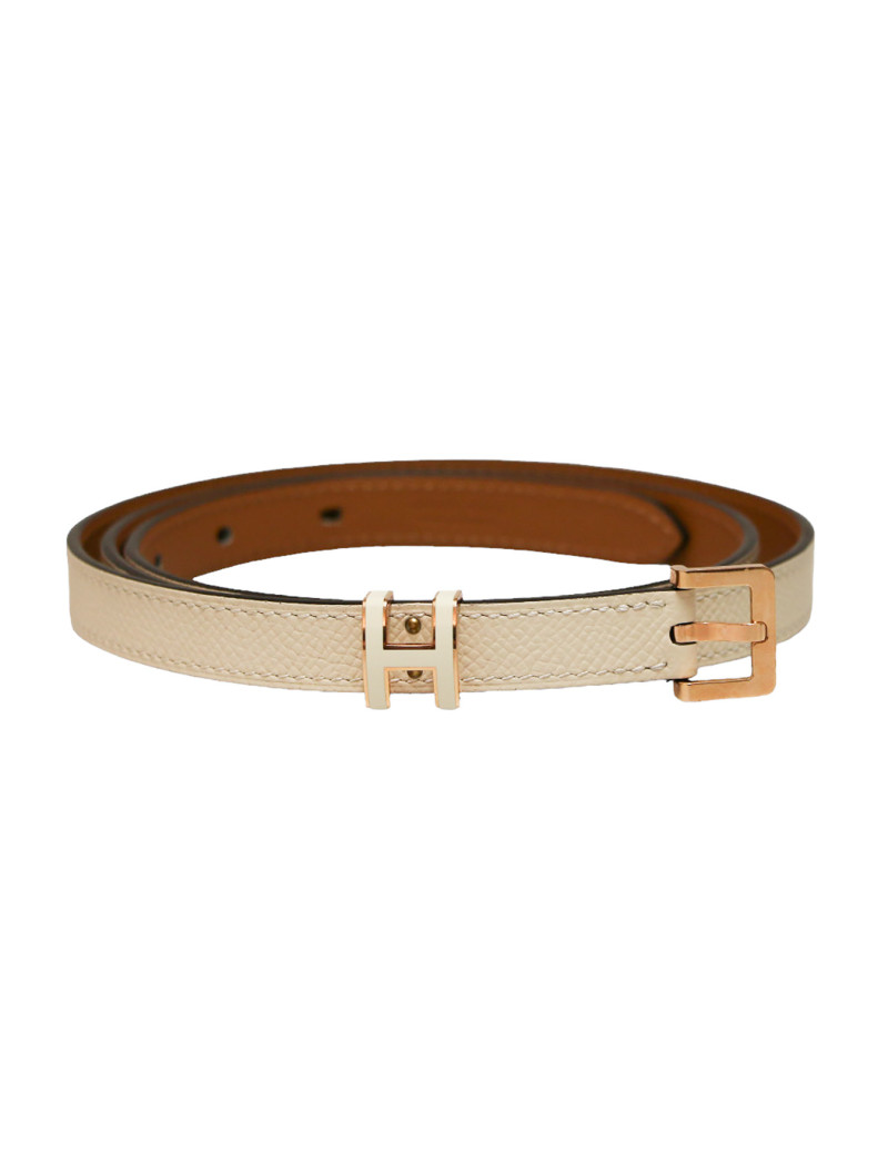 Ceinture Pop H bicolore HERMES or rose