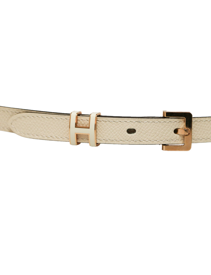 Ceinture Pop H bicolore HERMES or rose