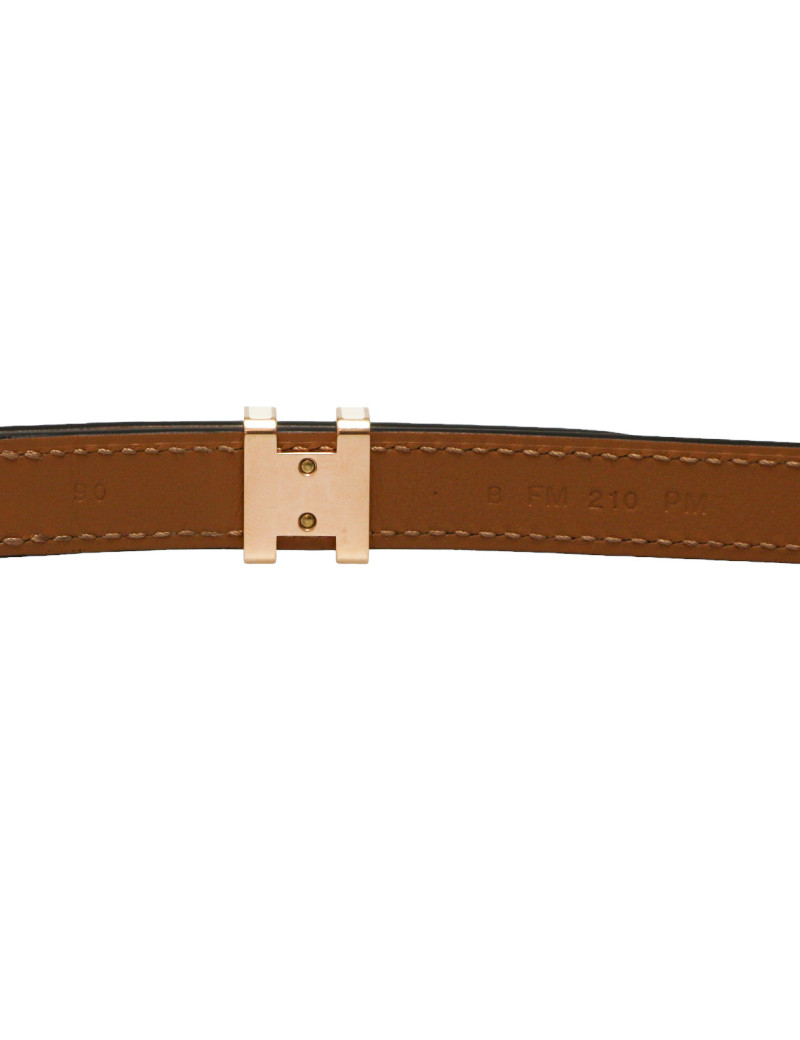 Ceinture Pop H bicolore HERMES or rose