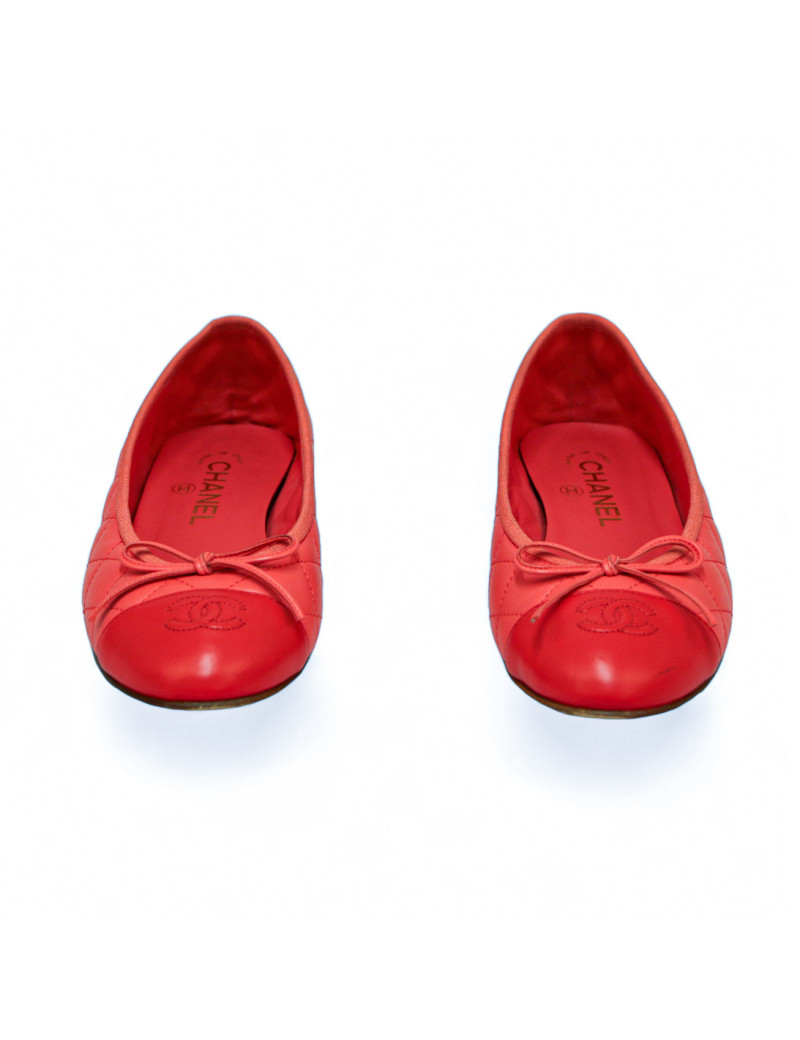 Ballerines CHANEL 38.5C cuir rose