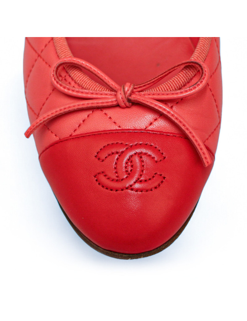 Ballerines CHANEL 38.5C cuir rose