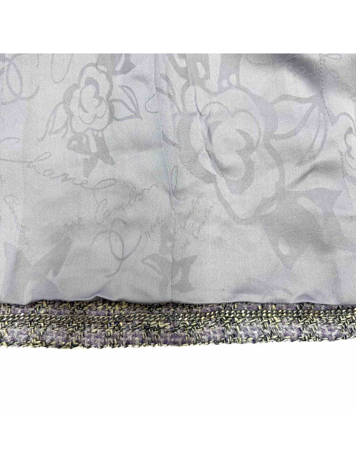 Veste tweed CHANEL violet et argent 