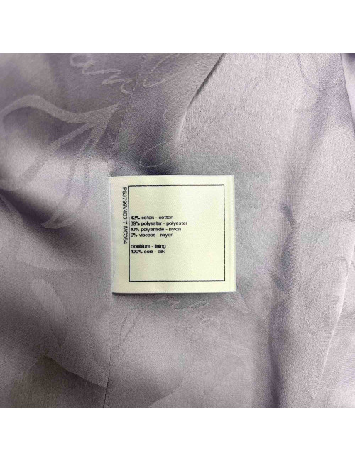 Veste CHANEL 2016 tweed violet et argent t42