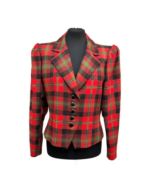Veste YSL carreaux Vintage