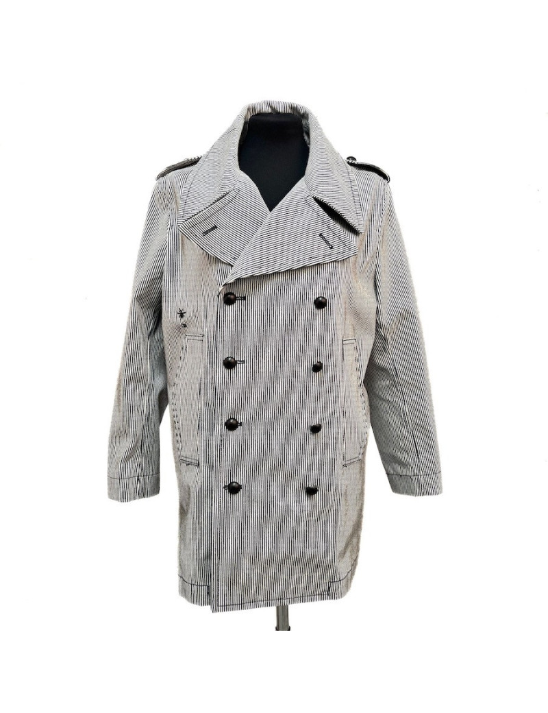 Caban T 42 DIOR croisée rayé blanc bleu