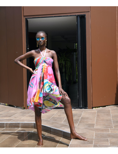 Robe CHRISTIAN LACROIX imprimé rose soie